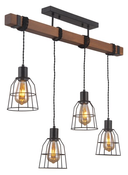 Italux Vintage Függeszték Reda Fekete ITXPND-4793-4-L