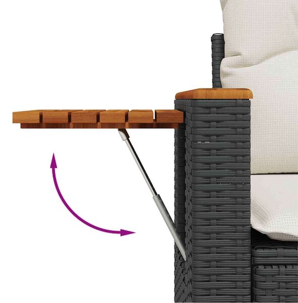 VidaXL Polyrattan Kerti Ülőgarnitúra - 4 részes - Fekete