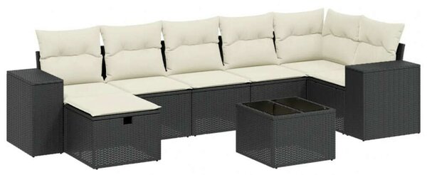 VidaXL Polyrattan Kerti Ülőgarnitúra - 8 részes - Fekete