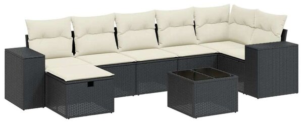 VidaXL Polyrattan Kerti Ülőgarnitúra - 8 részes - Fekete