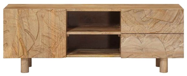 VidaXL TV szekrény 110 x 30 x 40 cm Tömör Mangófa és Műszaki Fa