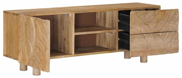 VidaXL TV szekrény 110 x 30 x 40 cm Tömör Mangófa és Műszaki Fa