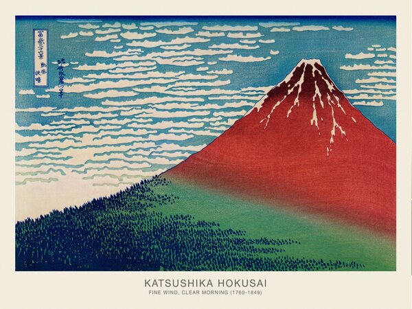 Illusztráció Fine Wind, Clear Morning (Mt Fuji Japan)- Katsushika Hokusai