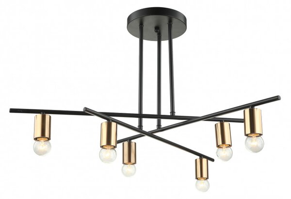 Italux modern vintage csillár normani barna fekete itxmdm3658/6 bk+bro