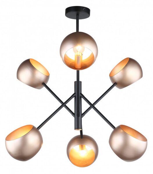 Italux modern csillár cavazza fekete nikkel arany itxmdm-3690/6 bk+gd