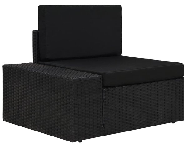 7 részes fekete polyrattan kerti ülőgarnitúra