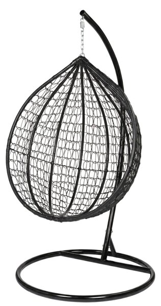 Funfit Garden egyszemélyes technorattan Függőfotel párnákkal - Fekete