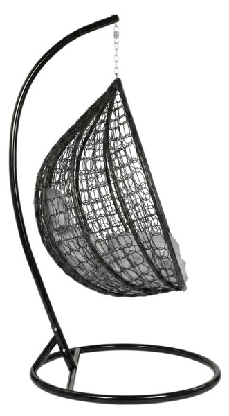 Funfit Garden egyszemélyes technorattan Függőfotel párnákkal - Fekete
