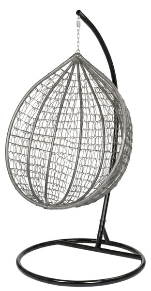 Funfit Garden egyszemélyes technorattan Függőfotel párnákkal - Szürke