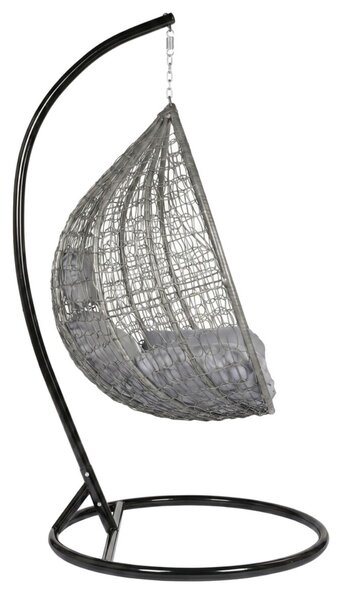 Funfit Garden egyszemélyes technorattan Függőfotel párnákkal - Szürke