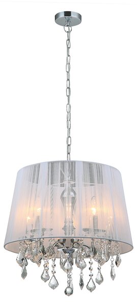 Italux glamour klasszikus függeszték cornelia fehér króm itxmdm-2572/5 w