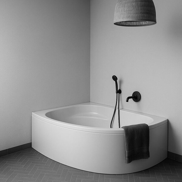 Inspiro Design Padova Corner, akril aszimmetrikus kád, 150x100 cm, jobbos