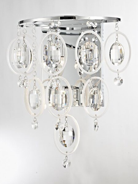 Italux glamour modern fali lámpa estella fehér króm átlátszó itxmb11103-6a