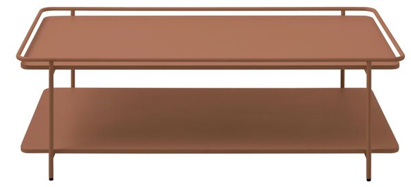 Terrakotta színű fém dohányzóasztal 55x110 cm Yuba – Unique Furniture