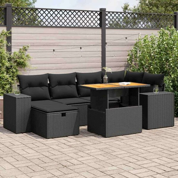 VidaXL Polyrattan Kerti Ülőgarnitúra - 8 részes, Fekete
