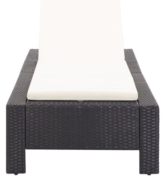 VidaXL Napozóágy - Polyrattan - Fekete - 220cm