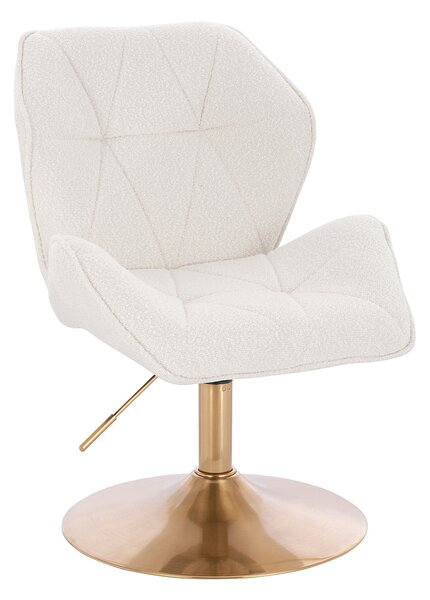HR212N Krémszínű modern boucle szék arany lábbal