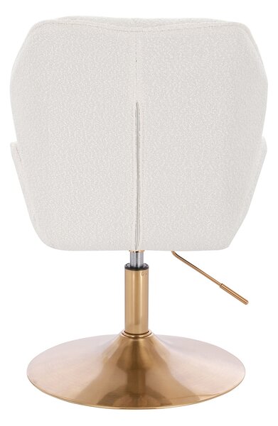 HR212N Krémszínű modern boucle szék arany lábbal