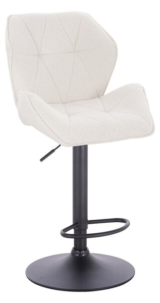 HR212W Krémszínű modern boucle szék fekete lábbal