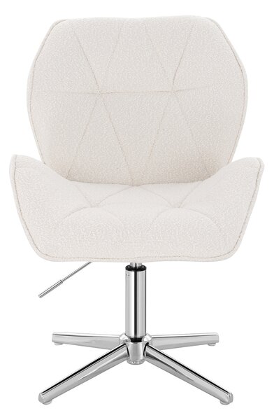 HR212CROSS Krémszínű modern boucle szék krómozott lábbal