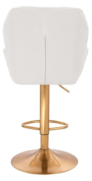 HR212W Krémszínű modern boucle szék arany lábbal