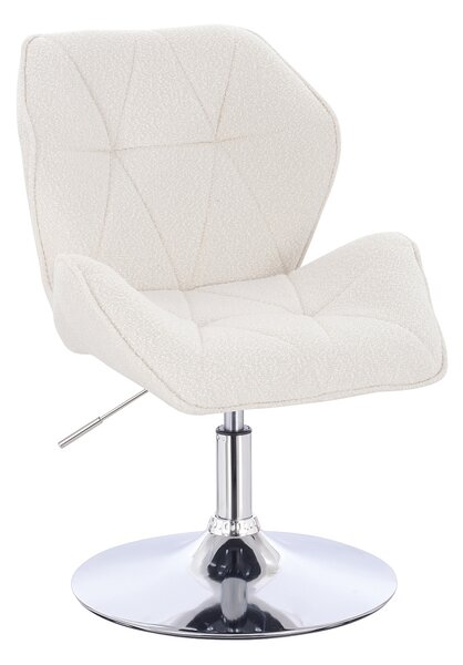 HR212N Krémszínű modern boucle szék krómozott lábbal