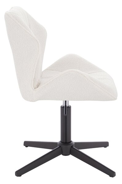 HR212CROSS Krémszínű modern boucle szék fekete lábbal