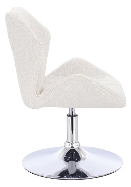 HR212N Krémszínű modern boucle szék krómozott lábbal