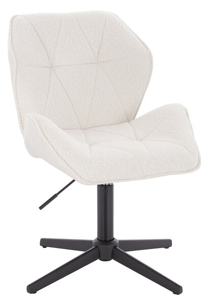 HR212CROSS Krémszínű modern boucle szék fekete lábbal