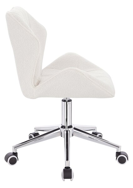 HR212K Krémszínű modern boucle szék krómozott lábbal
