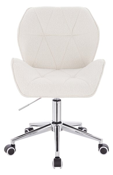 HR212K Krémszínű modern boucle szék krómozott lábbal