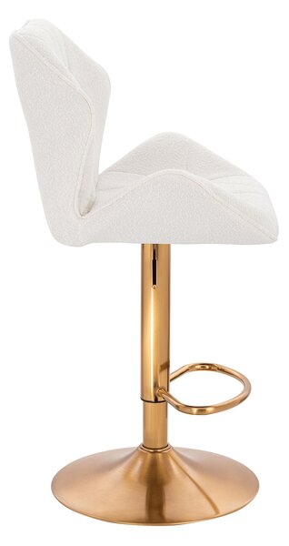 HR212W Krémszínű modern boucle szék arany lábbal