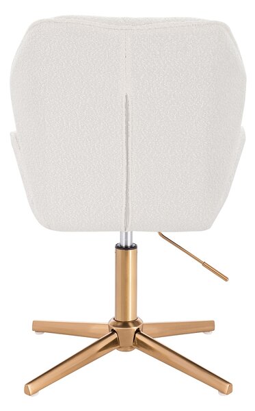 HR212CROSS Krémszínű modern boucle szék arany lábbal