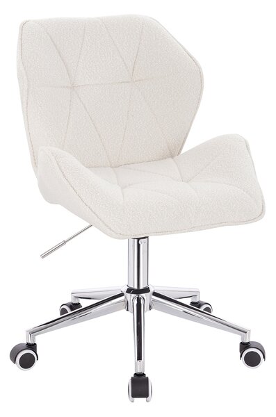 HR212K Krémszínű modern boucle szék krómozott lábbal