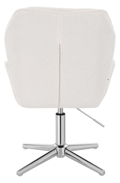 HR212CROSS Krémszínű modern boucle szék krómozott lábbal
