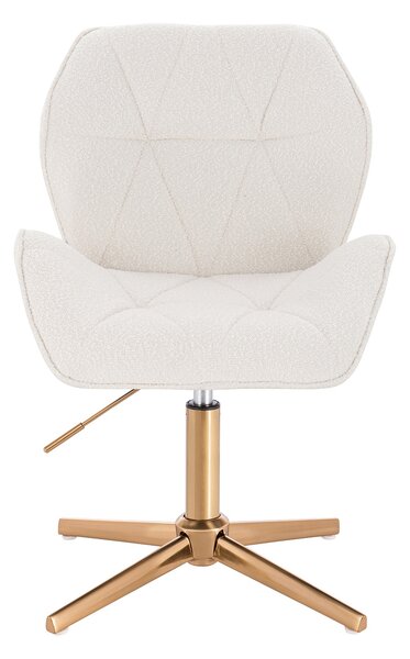 HR212CROSS Krémszínű modern boucle szék arany lábbal