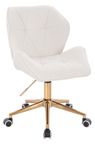 HR212K Krémszínű modern boucle szék arany lábbal