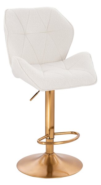 HR212W Krémszínű modern boucle szék arany lábbal