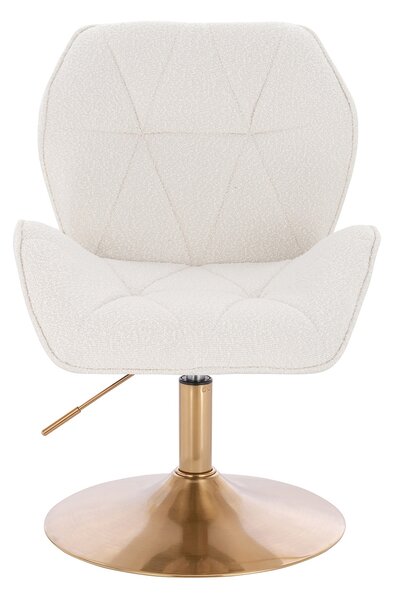 HR212N Krémszínű modern boucle szék arany lábbal