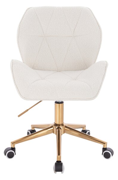 HR212K Krémszínű modern boucle szék arany lábbal