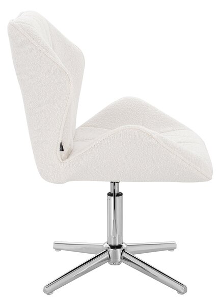 HR212CROSS Krémszínű modern boucle szék krómozott lábbal