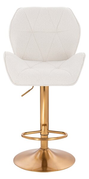 HR212W Krémszínű modern boucle szék arany lábbal