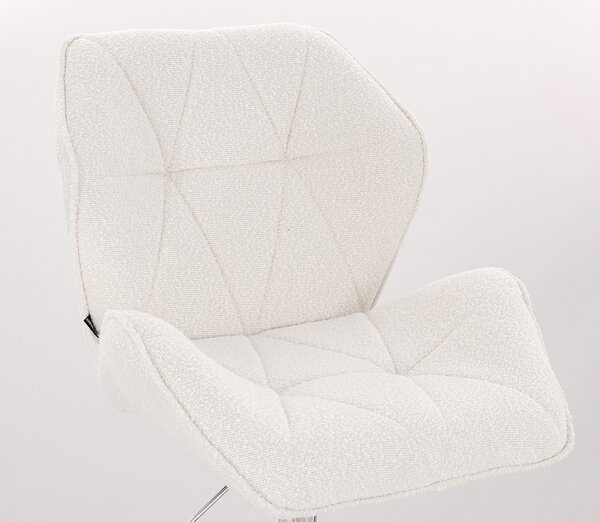 HR212N Krémszínű modern boucle szék krómozott lábbal