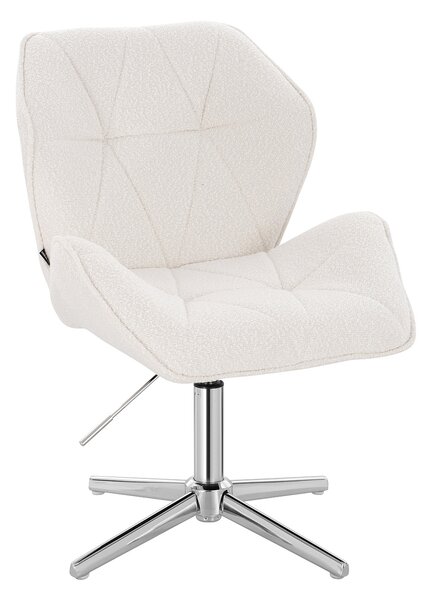 HR212CROSS Krémszínű modern boucle szék krómozott lábbal