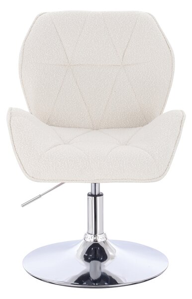 HR212N Krémszínű modern boucle szék krómozott lábbal