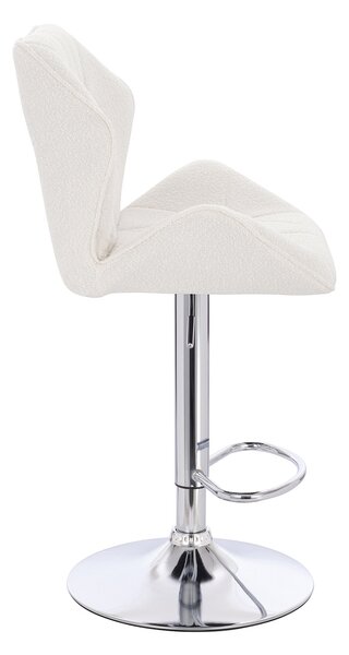 HR212W Krémszínű modern boucle szék krómozott lábbal