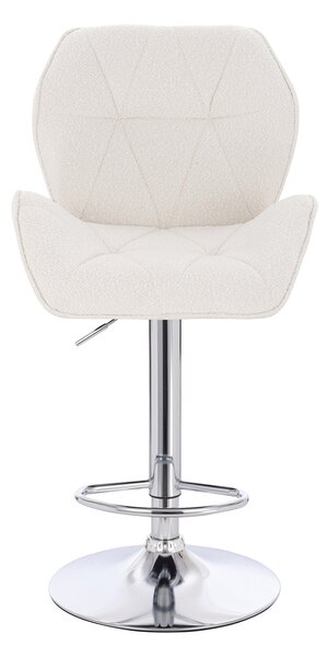 HR212W Krémszínű modern boucle szék krómozott lábbal