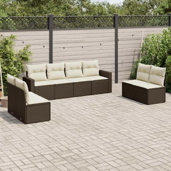 VidaXL Polyrattan Kerti Ülőgarnitúra - Barna - 8 részes
