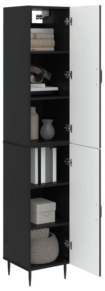 VidaXL Szekrény szett 2 pcs Fekete 33 x 34,5 x 89,5 cm Szerelt Fa