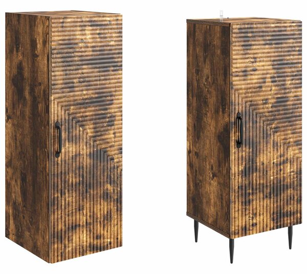 VidaXL Szekrény szett 2 pcs Füstös Tölgy 33 x 34,5 x 89,5 cm